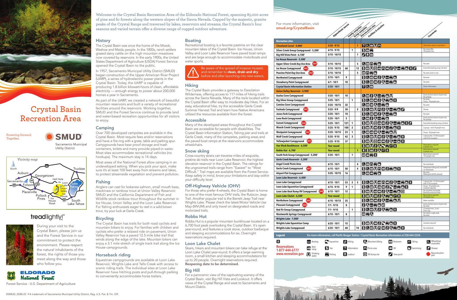 Crystal Basin Recreation Area Brochure - SMUD 2025